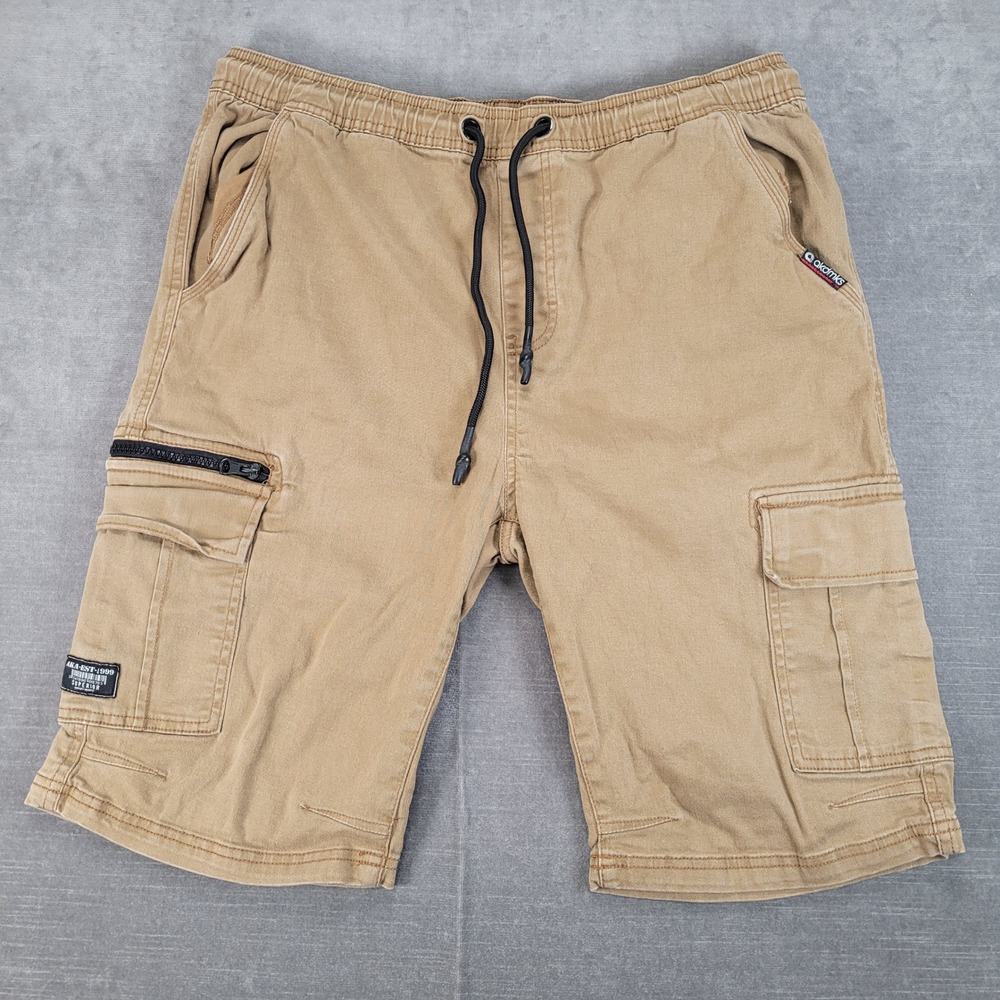 Akademiks Y2K Cargo Shorts Elastic Waist Drawstring Skater Casual XL‎